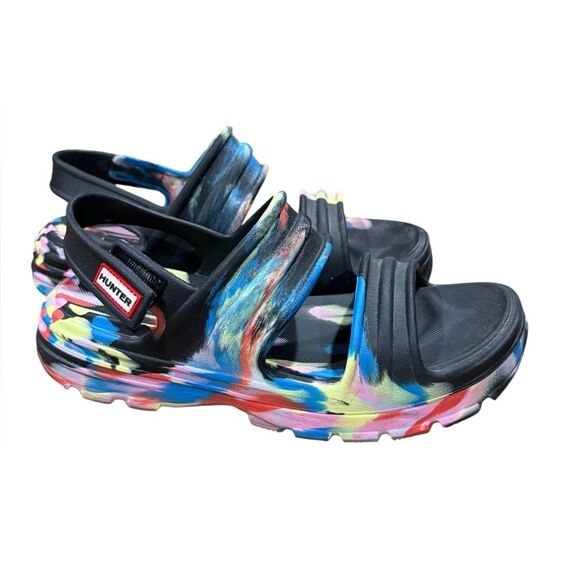 Hunter Women's Black and Pink Sandals - Picture 4 of 12